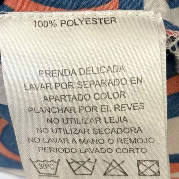 Almatrichi Madrid Spain Blue & Orange Gorgeous 3/4 Sleeve Tunic Top - Picture 7 of 8